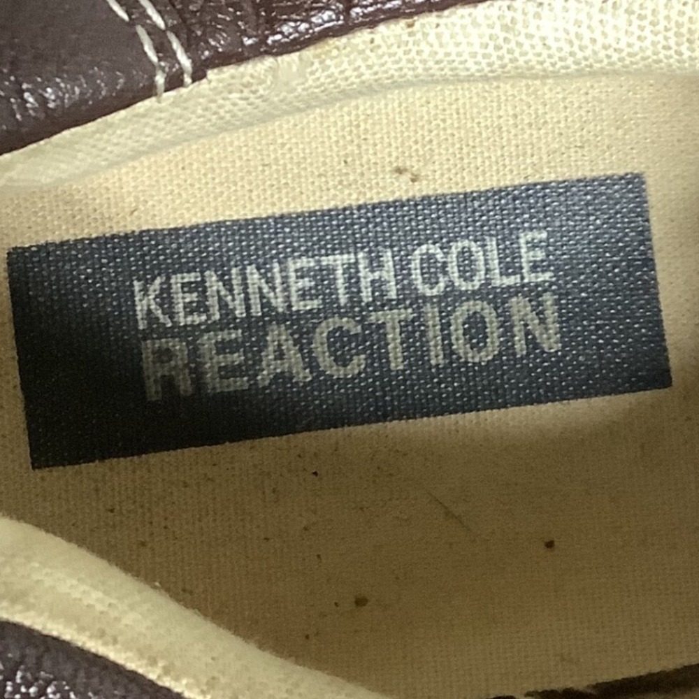 Kenneth Cole Reaction Mens Brown Leather Canvas Distressed Sneakers Size 14 - Picture 7 of 9